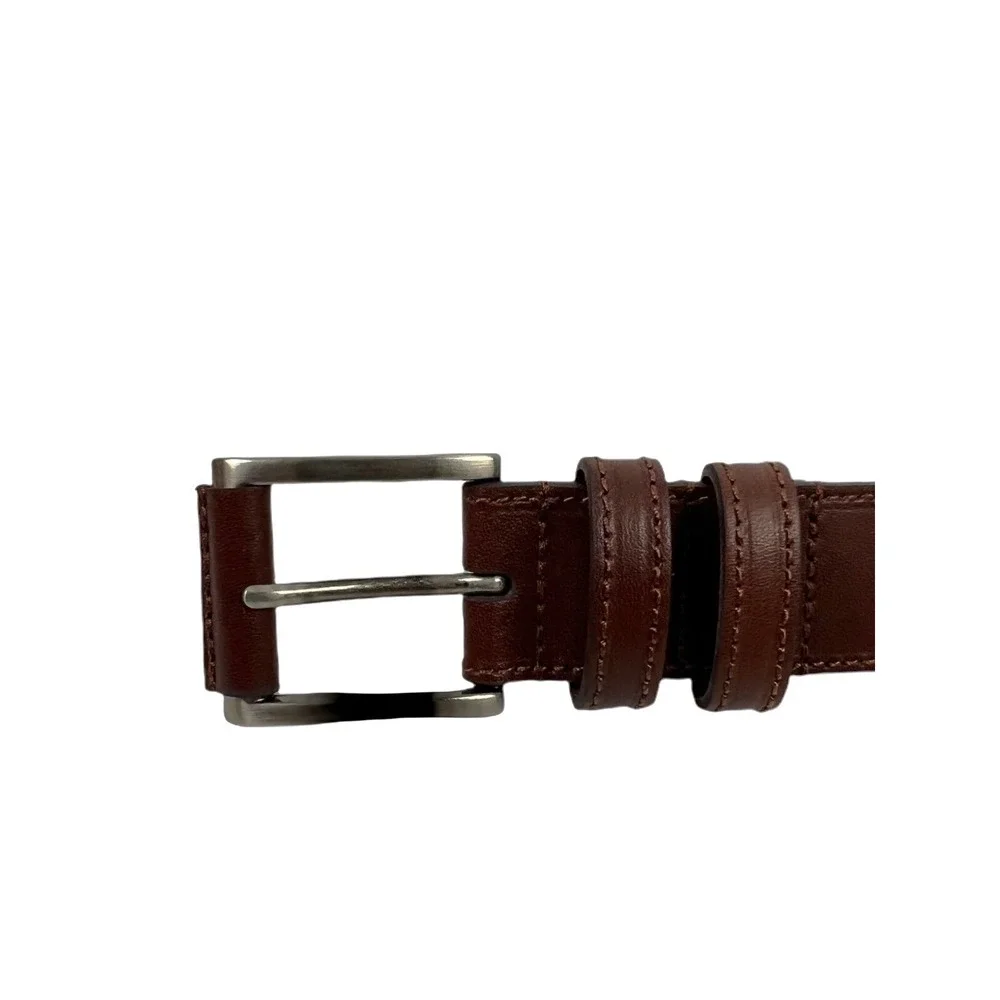 Jos A Bank Leather Belt Brown Men's Size 52 Genuine Leather Thick New $69.50